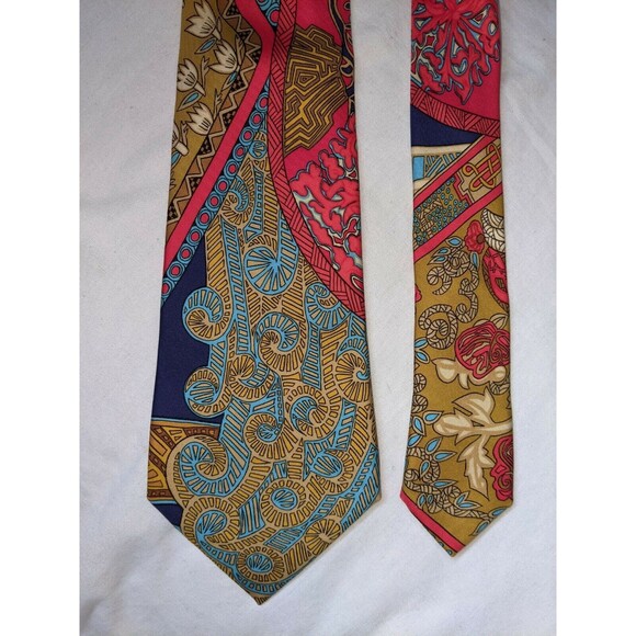 HERMÈS Scarf Print Baroque Paris Made in France Silk Neck Tie 57" - Picture 2 of 5